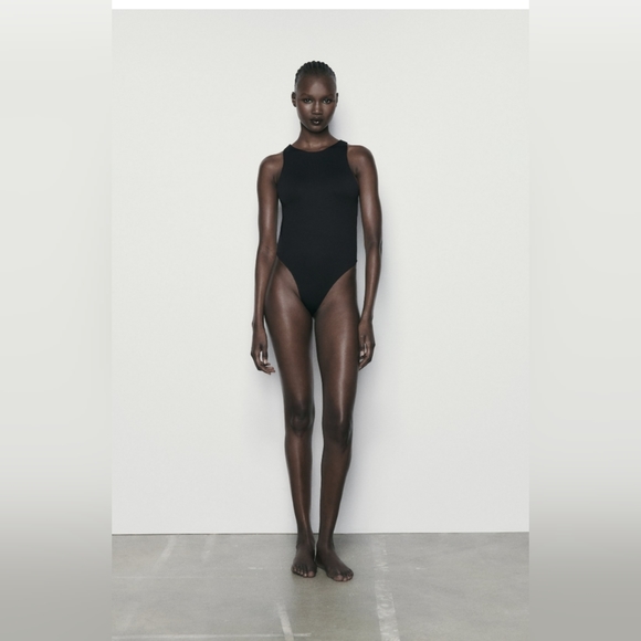 Zara Tops - NWT Zara Trafaluc Collection's Halterneck Bodysuit Color Black Size Small